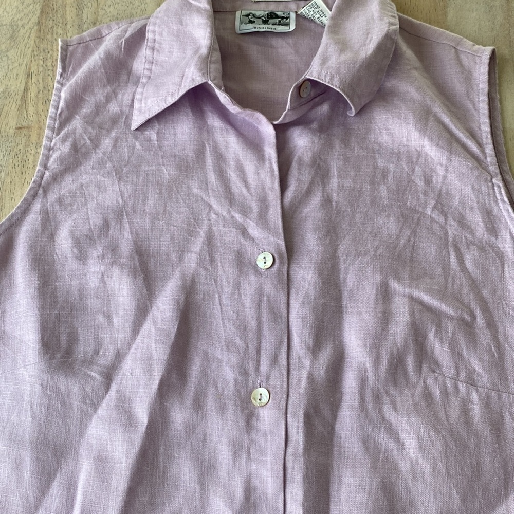 Edward 100% Pure Irish Linen Women’s Tunic Pastel Purple Size S Spring - Picture 5 of 9